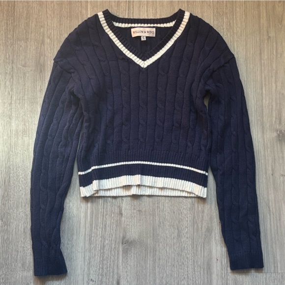 Madewell Women's Navy Cable Knit Sweater Cardigan - Picture 1 of 2